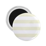 Horizontal Stripes - White and Beige 2.25  Magnet