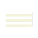 Horizontal Stripes - White and Beige Magnet (Name Card)