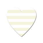 Horizontal Stripes - White and Beige Magnet (Heart)