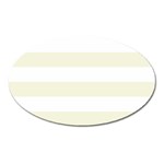 Horizontal Stripes - White and Beige Magnet (Oval)