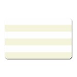 Horizontal Stripes - White and Beige Magnet (Rectangular)