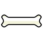 Horizontal Stripes - White and Beige Magnet (Dog Bone)