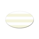 Horizontal Stripes - White and Beige Sticker Oval (10 pack)