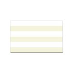 Horizontal Stripes - White and Beige Sticker (Rectangular)
