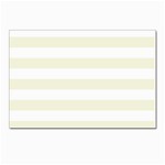 Horizontal Stripes - White and Beige Postcard 4  x 6 