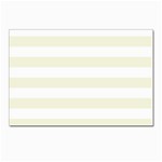 Horizontal Stripes - White and Beige Postcard 5  x 7 