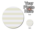 Horizontal Stripes - White and Beige Multi-purpose Cards (Round)
