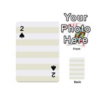 Horizontal Stripes - White and Beige Playing Cards 54 (Mini)
