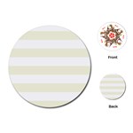 Horizontal Stripes - White and Beige Playing Cards (Round)