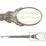 Horizontal Stripes - White and Beige Letter Opener