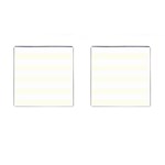 Horizontal Stripes - White and Ivory Cufflinks (Square)