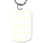 Horizontal Stripes - White and Ivory Dog Tag (One Side)