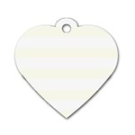 Horizontal Stripes - White and Ivory Dog Tag Heart (One Side)