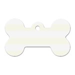 Horizontal Stripes - White and Ivory Dog Tag Bone (One Side)