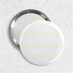 Horizontal Stripes - White and Ivory 2.25  Handbag Mirror