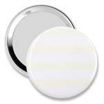 Horizontal Stripes - White and Ivory 3  Handbag Mirror
