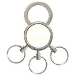 Horizontal Stripes - White and Ivory 3-Ring Key Chain