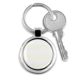 Horizontal Stripes - White and Ivory Key Chain (Round)