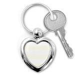 Horizontal Stripes - White and Ivory Key Chain (Heart)