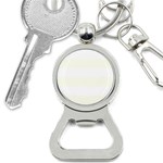 Horizontal Stripes - White and Ivory Bottle Opener Key Chain