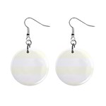 Horizontal Stripes - White and Ivory 1  Button Earrings