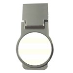 Horizontal Stripes - White and Ivory Money Clip (Round)