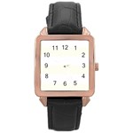 Horizontal Stripes - White and Ivory Rose Gold Leather Watch