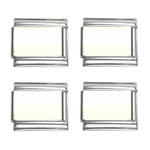 Horizontal Stripes - White and Ivory 9mm Italian Charm (4 pack)