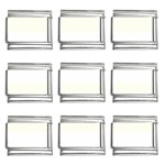 Horizontal Stripes - White and Ivory 9mm Italian Charm (9 pack)