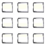 Horizontal Stripes - White and Ivory Mega Link Italian Charm (9 pack)