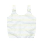 Horizontal Stripes - White and Ivory Full Print Recycle Bag (M)
