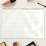 Horizontal Stripes - White and Ivory Cosmetic Bag (XXL)