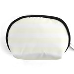 Horizontal Stripes - White and Ivory Accessory Pouch (Medium)