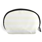 Horizontal Stripes - White and Ivory Accessory Pouch (Large)