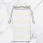 Horizontal Stripes - White and Ivory Jewelry Bag