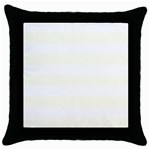 Horizontal Stripes - White and Ivory Throw Pillow Case (Black)