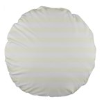 Horizontal Stripes - White and Ivory Large 18  Premium Round Cushion