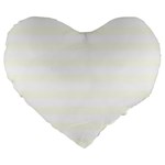 Horizontal Stripes - White and Ivory Large 19  Premium Flano Heart Shape Cushion