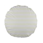 Horizontal Stripes - White and Ivory Standard 15  Premium Round Cushion