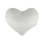 Horizontal Stripes - White and Ivory Standard 16  Premium Heart Shape Cushion