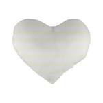 Horizontal Stripes - White and Ivory Standard 16  Premium Flano Heart Shape Cushion