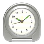 Horizontal Stripes - White and Ivory Desk Alarm Clock