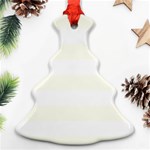 Horizontal Stripes - White and Ivory Ornament (Christmas Tree)