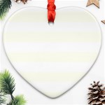 Horizontal Stripes - White and Ivory Ornament (Heart)