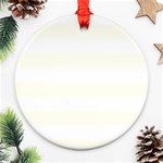 Horizontal Stripes - White and Ivory Ornament (Round)