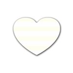 Horizontal Stripes - White and Ivory Rubber Coaster (Heart)