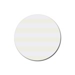 Horizontal Stripes - White and Ivory Rubber Round Coaster (4 pack)