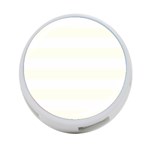 Horizontal Stripes - White and Ivory 4-Port USB Hub (Two Sides)