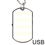 Horizontal Stripes - White and Ivory Dog Tag USB Flash (Two Sides)