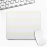 Horizontal Stripes - White and Ivory Large Mousepad